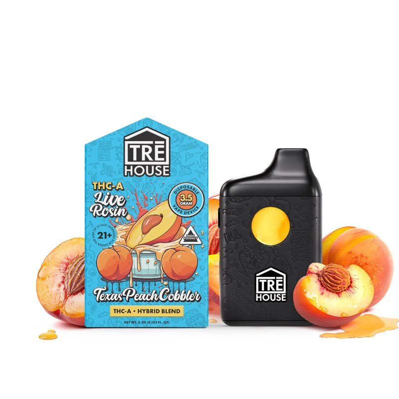 TreHouse THC-A Disposable Vape - 3.5g Hybrid - Texas Peach Cobbler