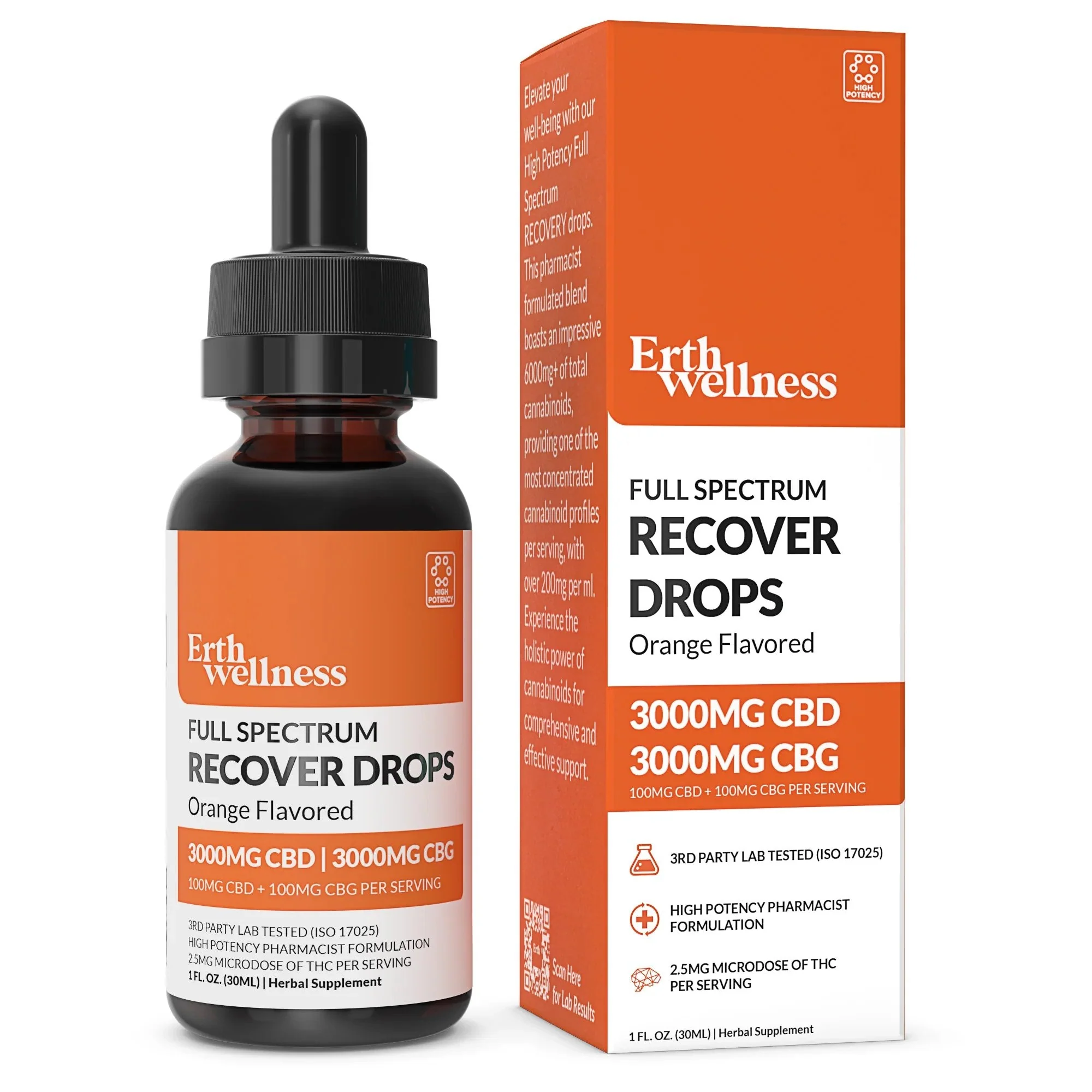 Erth Wellness Full Spectrum RECOVER - Orange