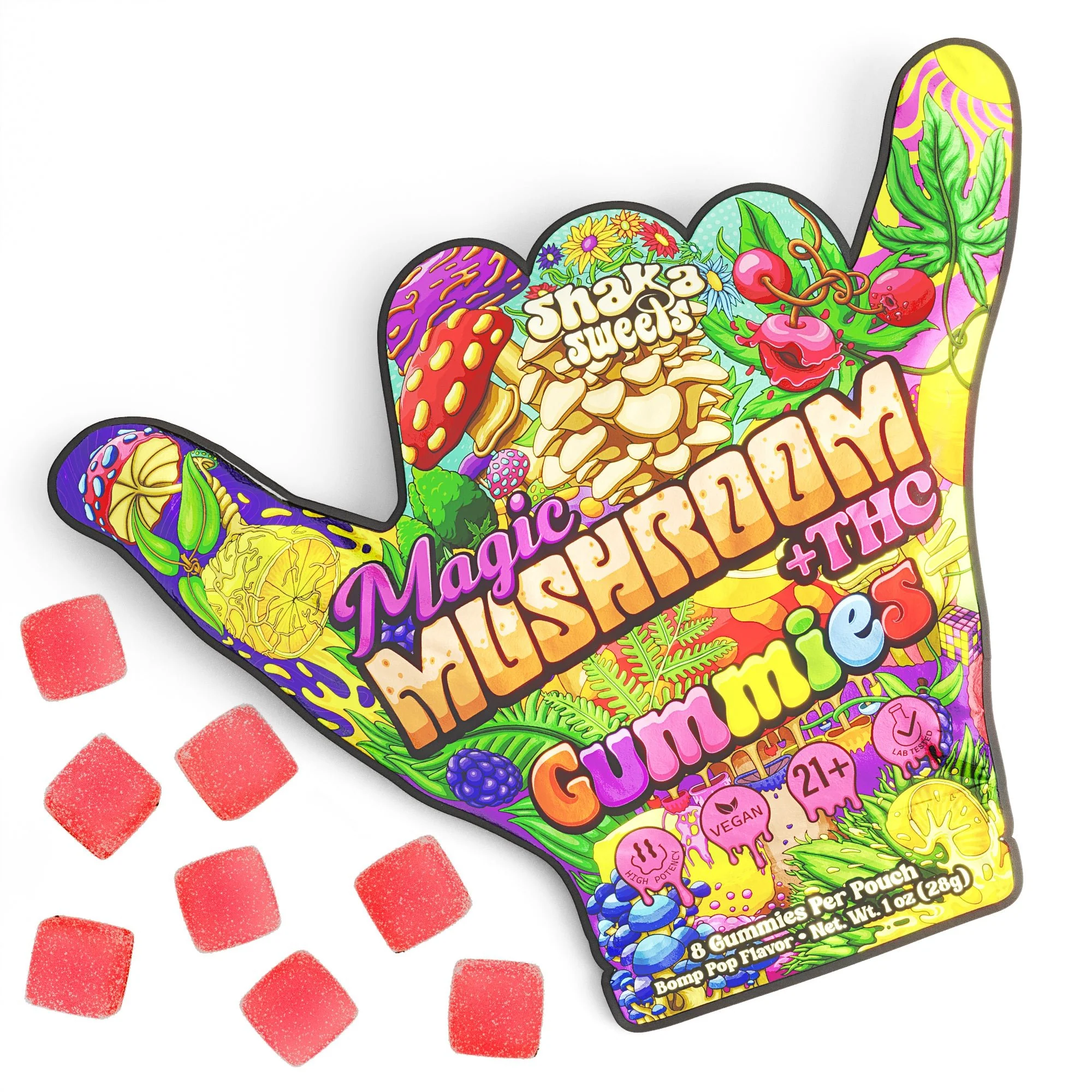 Erth Wellness Shaka Sweets Magic Mushroom + Δ9 THC - Bomb Pop Flavor