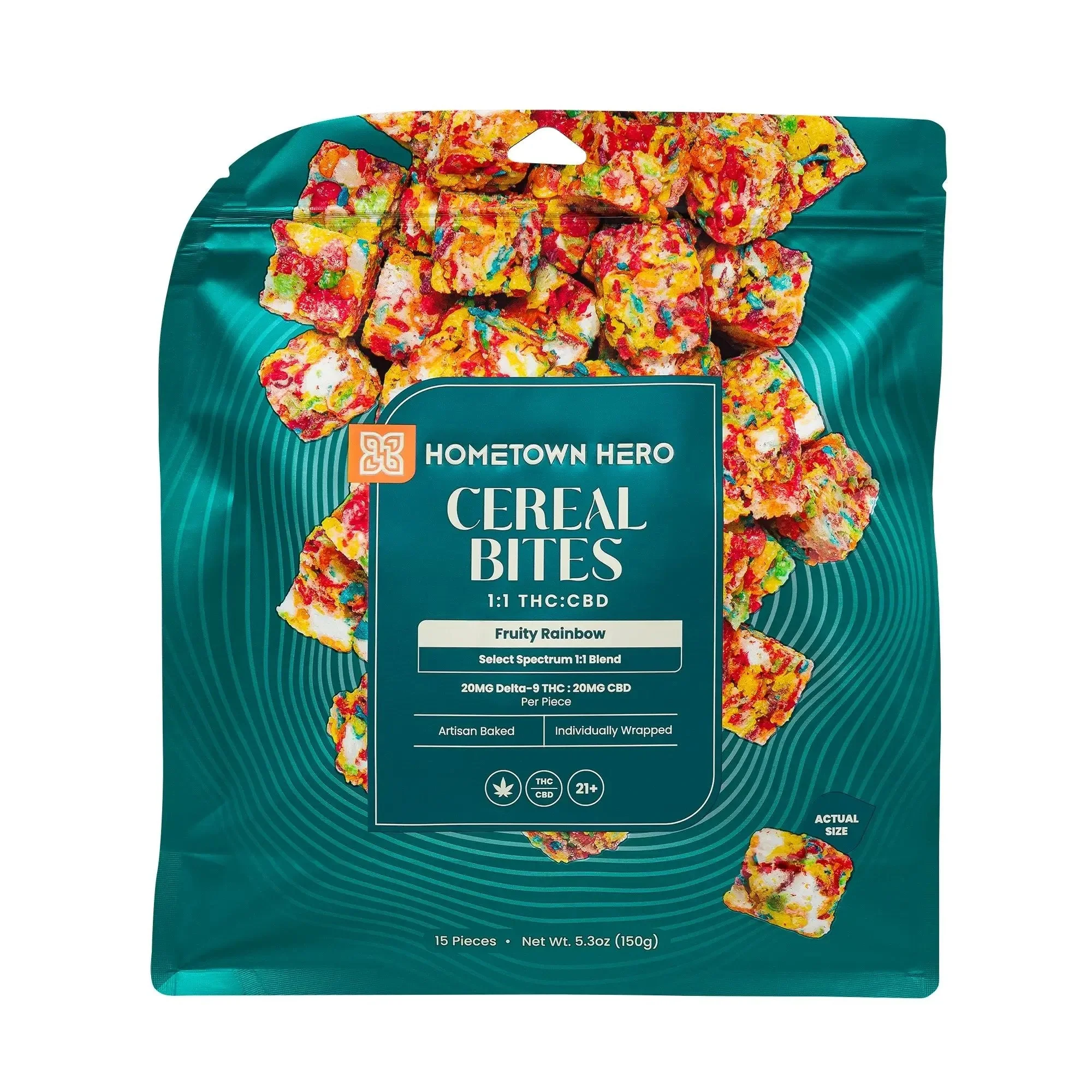 Hometown Hero Delta 9 / CBD Bites - 20mg - Fruity Rainbow
