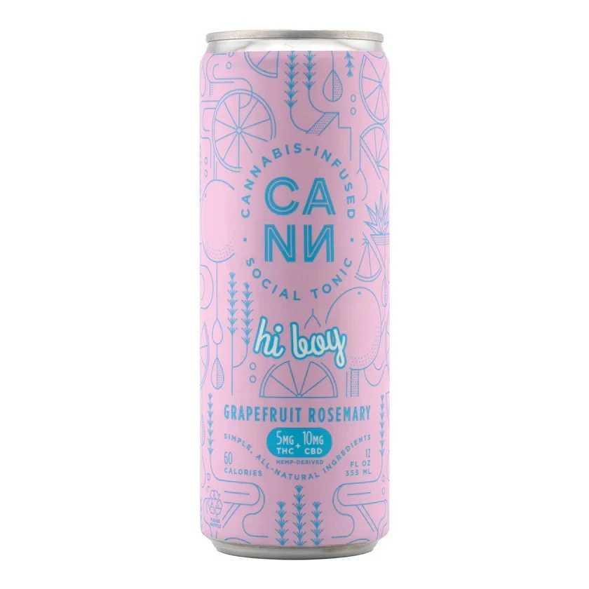 Cann Delta 9 / CBD Infused Seltzer - 12oz - Grapefruit Rosemary Flavor