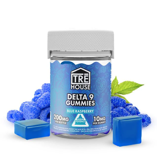 TreHouse Delta 9 Gummies - 200mg - Blue Raspberry