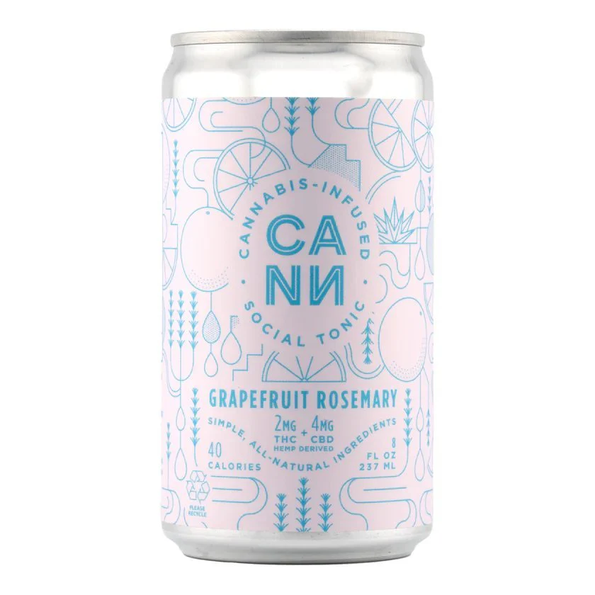 Cann Delta 9 / CBD Infused Seltzer - 8oz - Grapefruit Rosemary Flavor