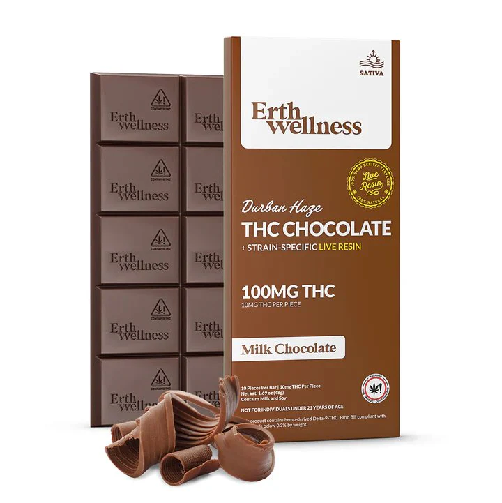 Δ9 THC Chocolate Bar - Durban Haze - Live Resin (Sativa) - 100mg