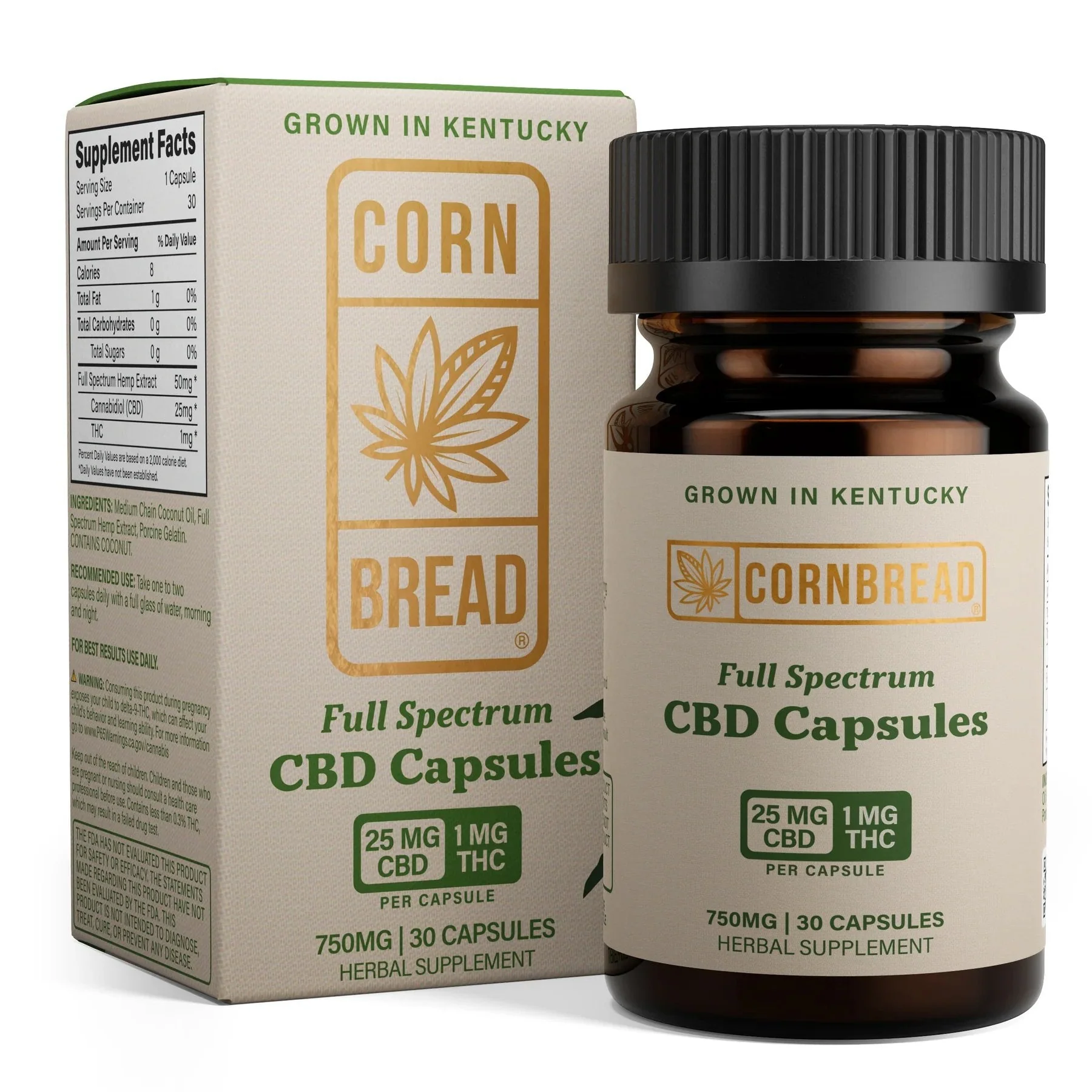 Cornbread Farms CBD Capsules - 25mg