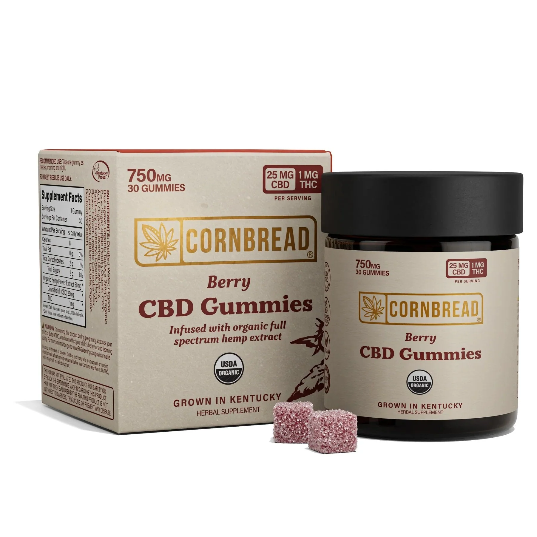 Cornbread Farms Full Spectrum CBD Gummies - 750mg - Berry Flavor