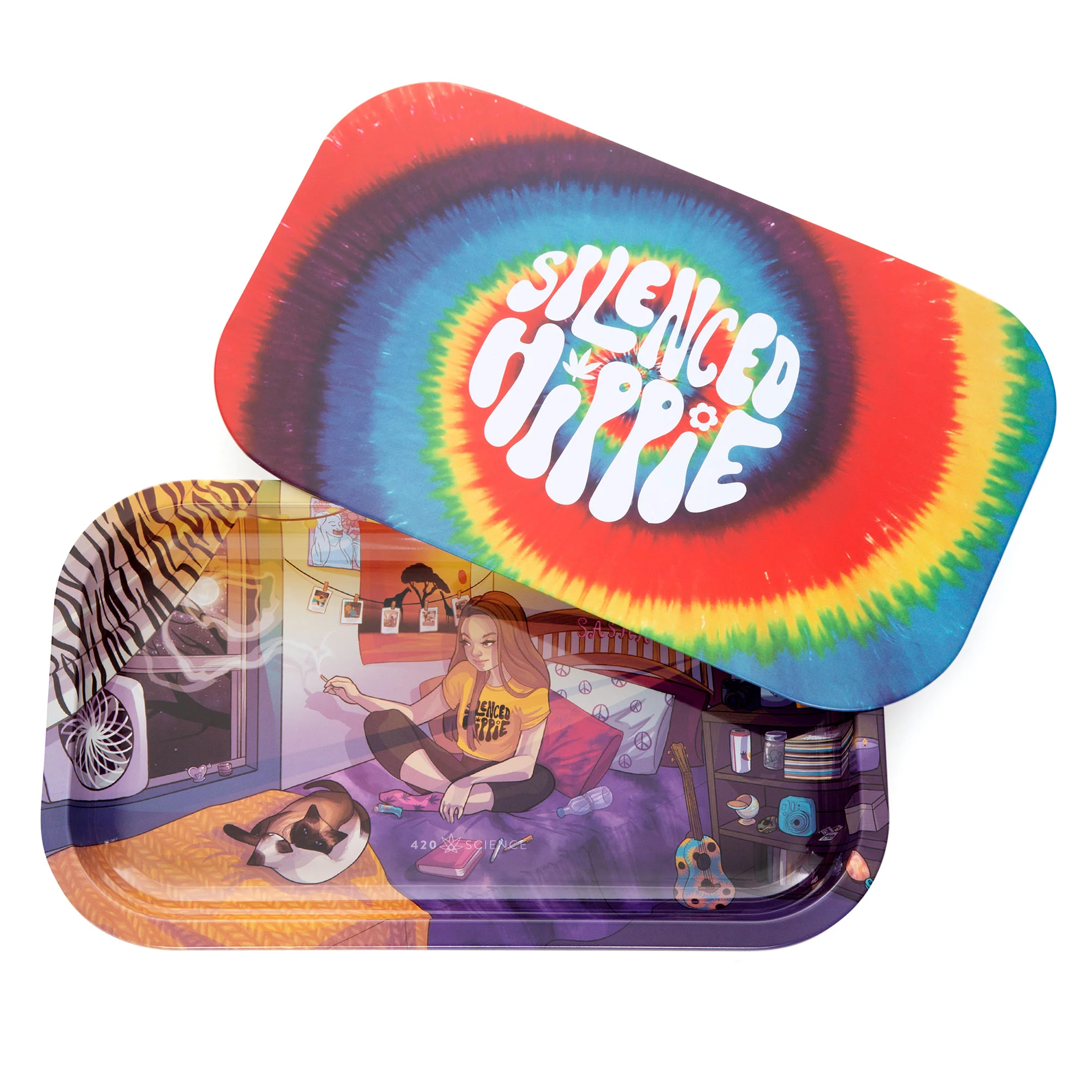 Silenced Hippie Rolling Tray - No Dab Mat