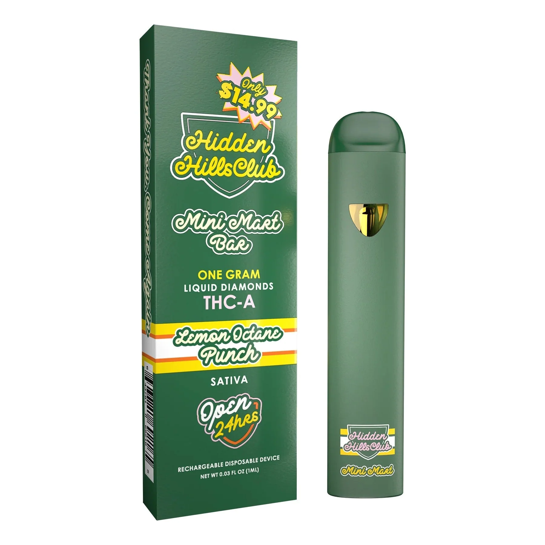 Hidden Hills Mini Mart Bar - Lemon Octane Punch Sativa Disposable Vape